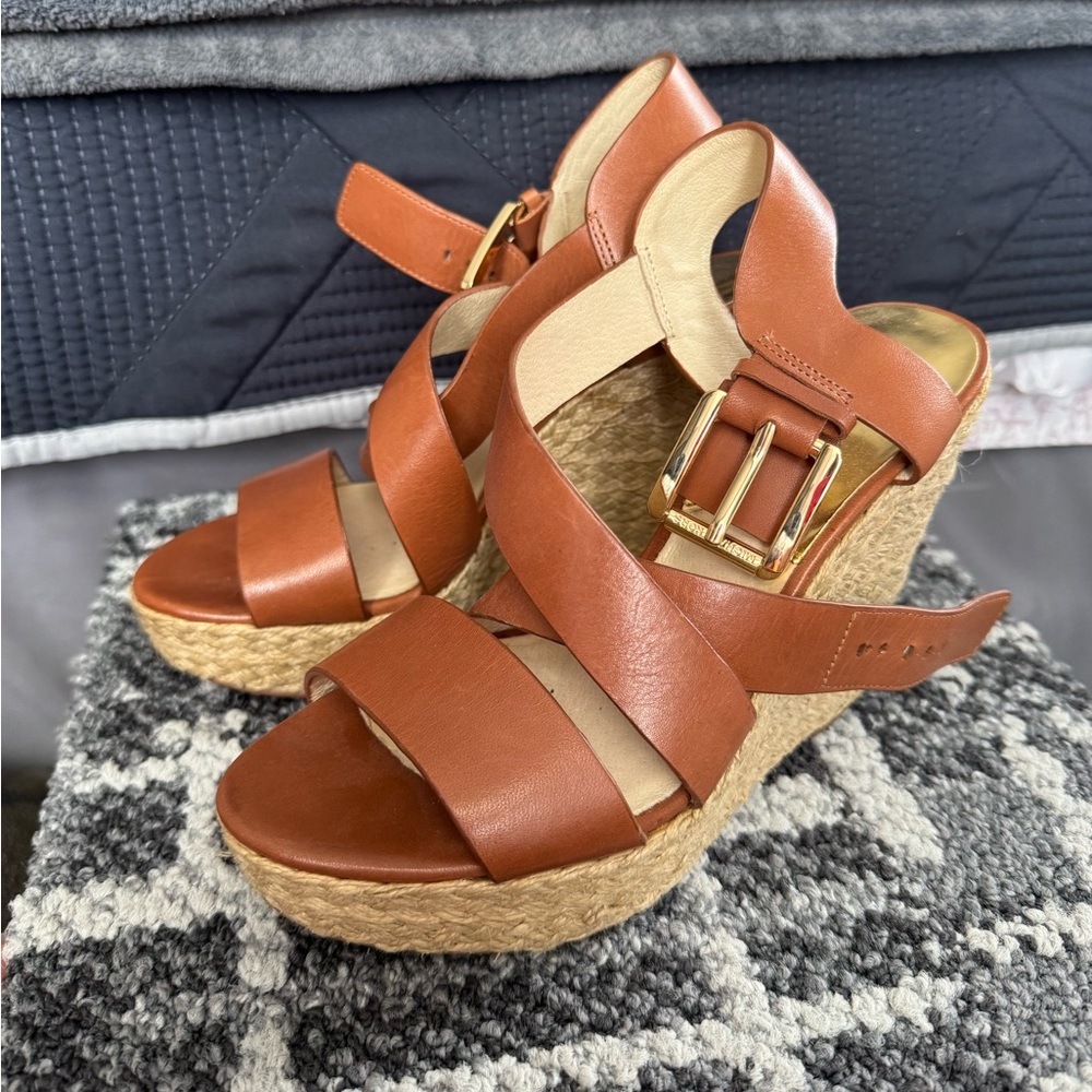 Tan Michael Kors wedges